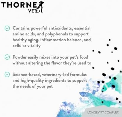 ThorneVet Longevity Supplement for Dogs & Cats - Chewable Formula to Support Healthy Aging, Inflammation Balance, and Cellular Vitality – 90 Soft Chews