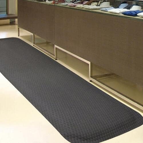 American Floor Mats Hog Heaven Premium 7/8" Black & Black Border 4' x 8' Nitrile Backed Anti-Fatigue Comfort Mat