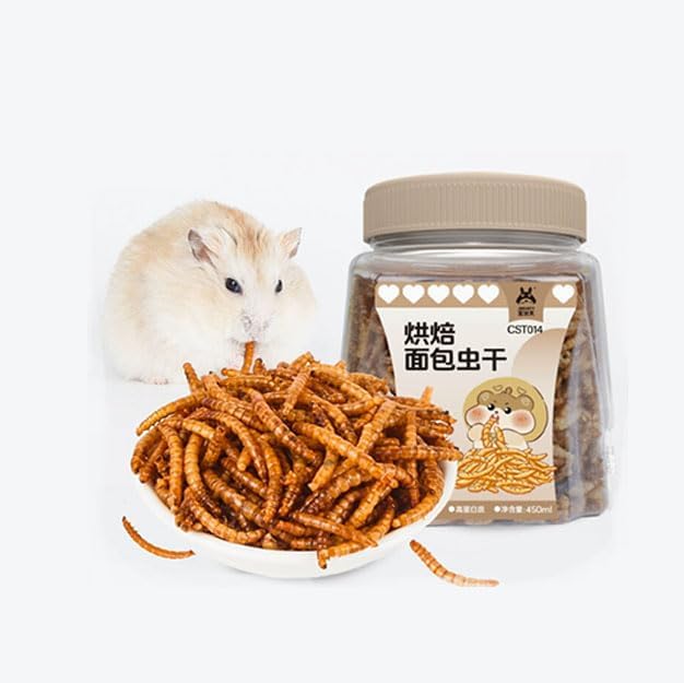 Food for Hamsters, Hedgehogs, Lizards, Frogs, Birds, Hedgehogs, Snacks, Nutritious, high Protein, Cooked breadworms, Small Animal Food