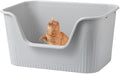 Vealind Jumbo Litter Box, XL Litter Boxes for Big Cats, Extra Large Space, High Sided Litter Pan, Leak-Proof & Anti-Splashing, Easy Clean & Durable (25” * 17” * 13” Grey)