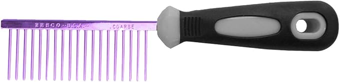 Resco Professional Anti-Static Dog, Cat, Pet Comb for Grooming, Steel Pins, Fine Tooth Spacing, Candy Purple