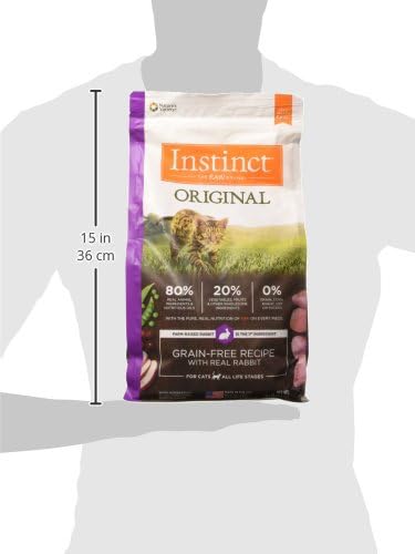 Instinct Original Dry Cat Food, Raw Coated Kibble, High Protein, Grain Free Recipe - Real Rabbit, 4.5 lb. Bag