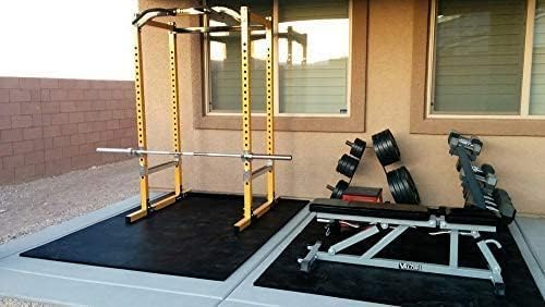American Floor Mats - Heavy Duty Stall Tiles - Stable/Horse Tiles - Thick, Durable Rubber Flooring Solid Black 1 Border Tile 3/8" Thick