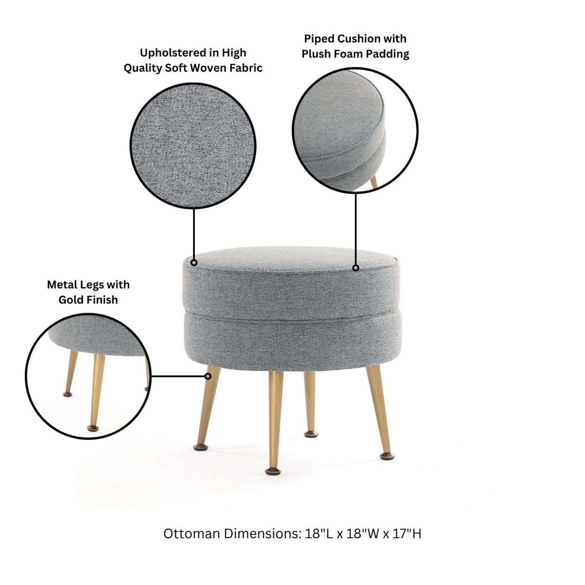 Bailey - Upholstered Accent Ottoman
