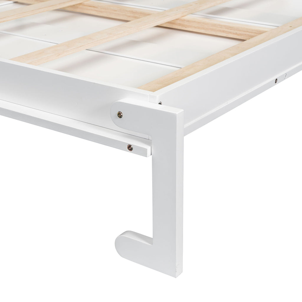 French Style Murphy Platform Bed With Shelf, Side Cabinets, Drawers And LED