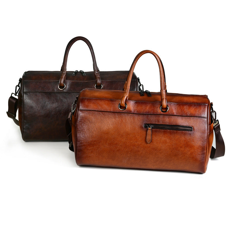 Top Layer Leather Bag Handmade Retro Large Capacity