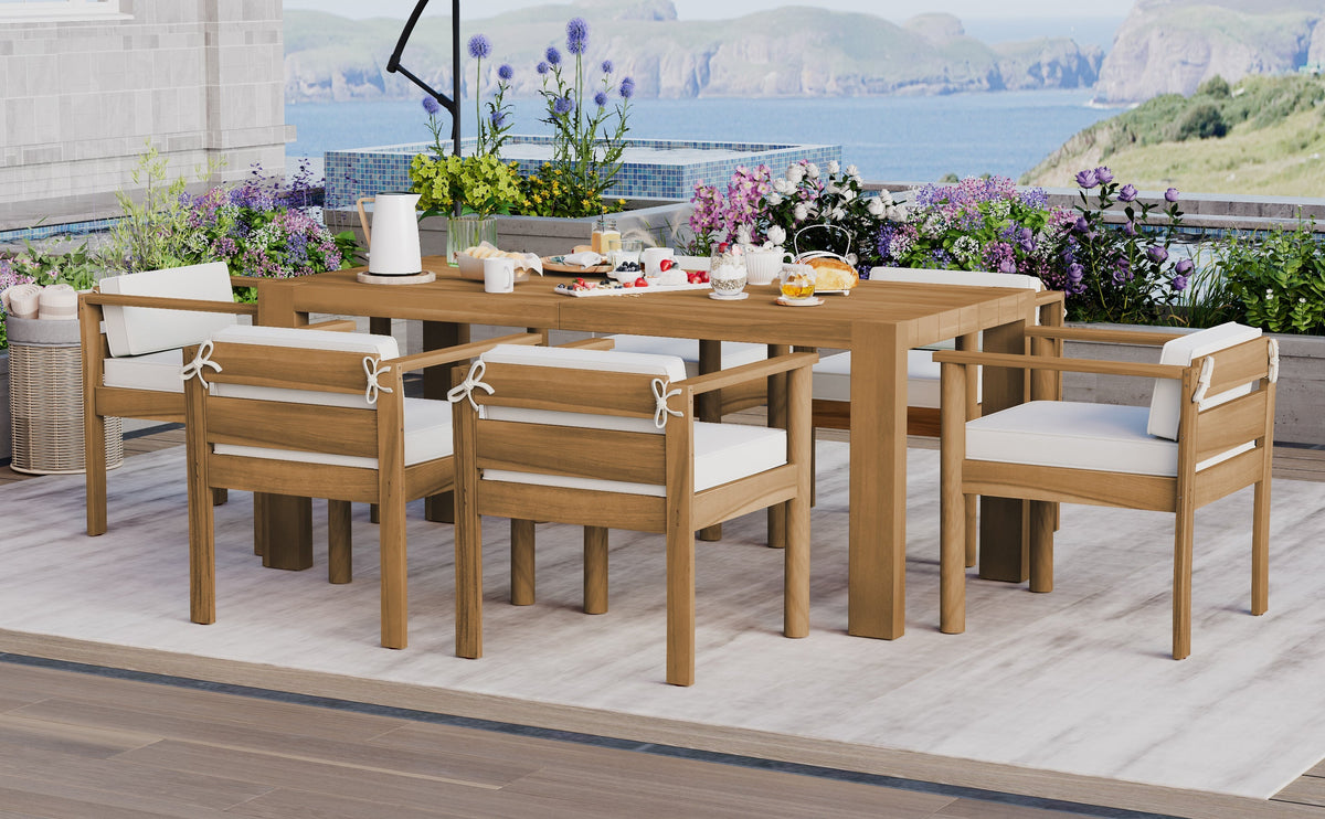 TREXM 7-Piece Patio Dining Table Set for 6