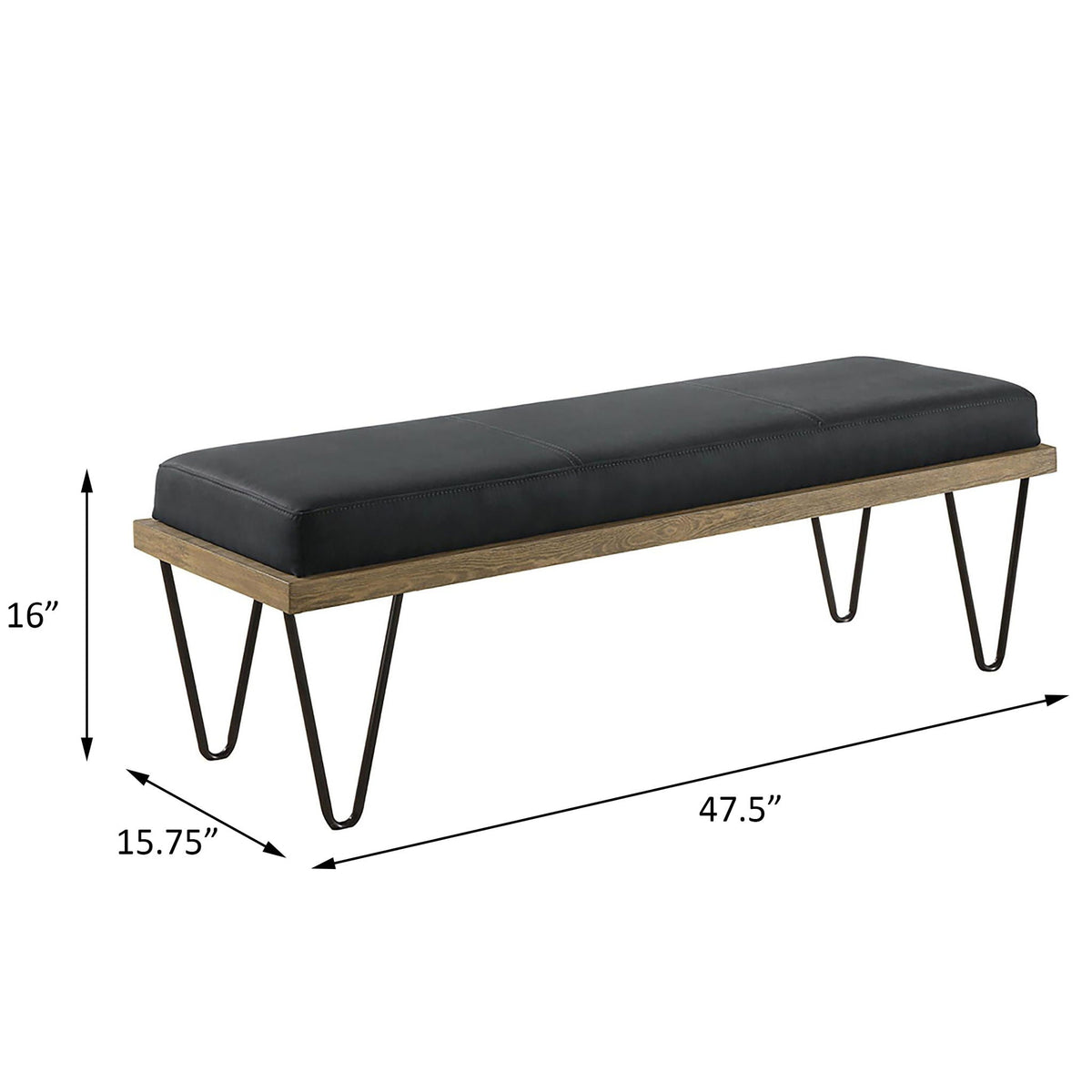 Upholstered Bench - Dark Blue