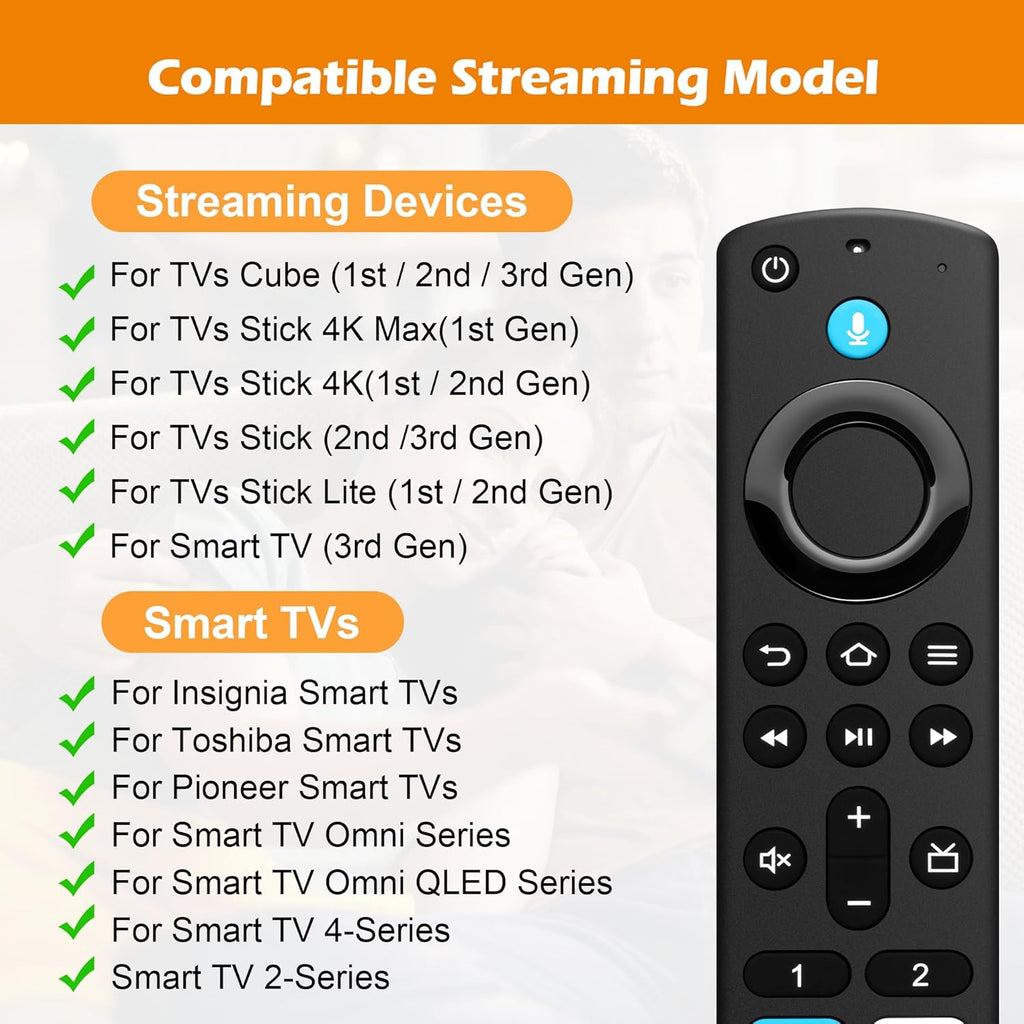 Replacement Voice Remote Control Fit for Fire Smart TV Stick(2Nd Gen/3Rd Gen), Stick(Hd/4K Max/4K/Lite), TV Cube, Smart TV (3Rd Gen, Pendant Design), Not for Roku Multicolor