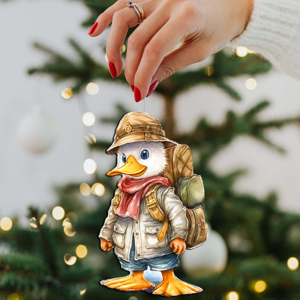 Easter Ducks Decorative Eco Wood Ornaments Set of 3 by G. Debrekht - Easter Decor - 8091043-S3