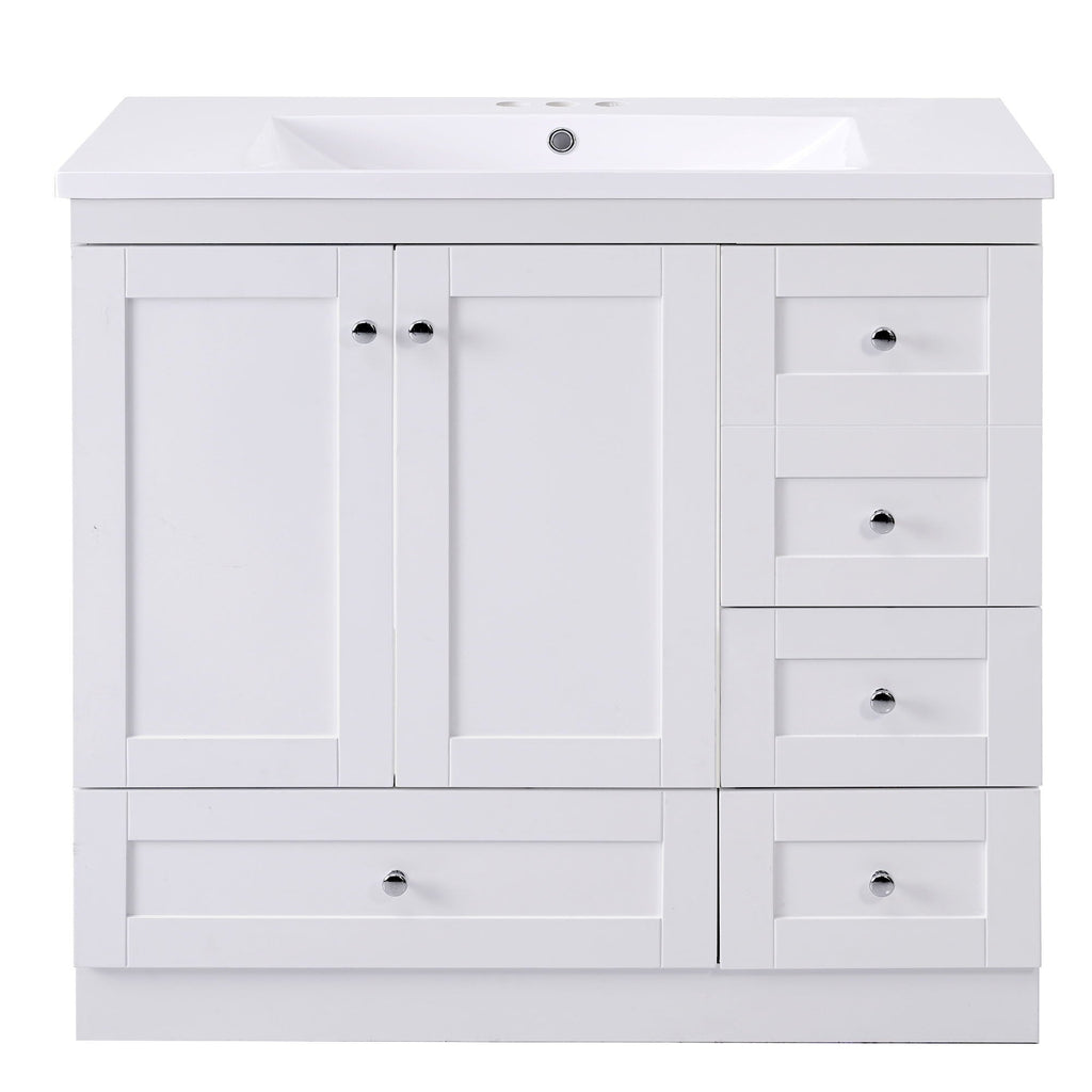 Shaker Free Standing Bathroom Vanity Cabinet With Sink, Soft Close Drawers, Soft Close Doors