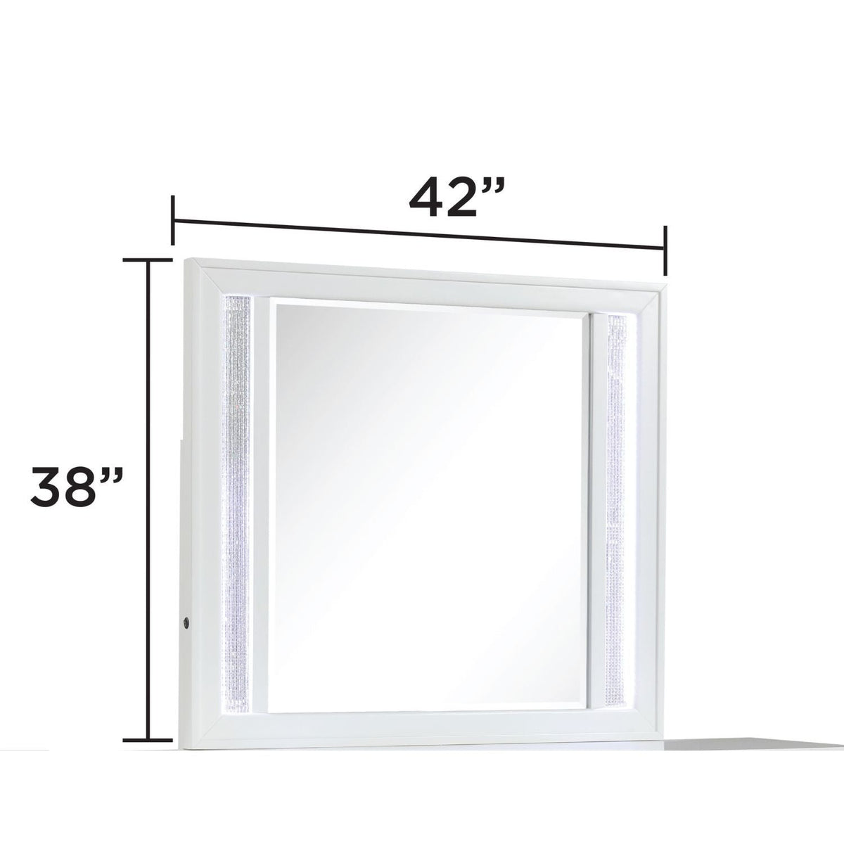 Abigale - Mirror For Dresser Top Made With LED (Includes Only Mirror) - White
