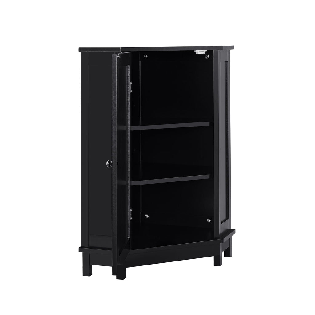 Bathroom Cabinet Triangle Corner Storage Cabinet With Adjustable Shelf Modern Style