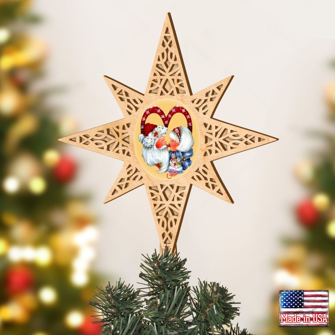 Merry Kissmas Tree Topper by Jamie Mills-Price - Christmas Decor - 89471-MP