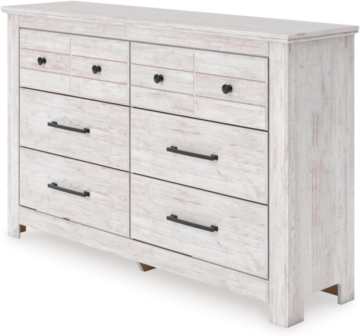 Signature Design by Ashley Allihauser Farmhouse 6-Drawer Dresser with Safety Stop, Whitewash