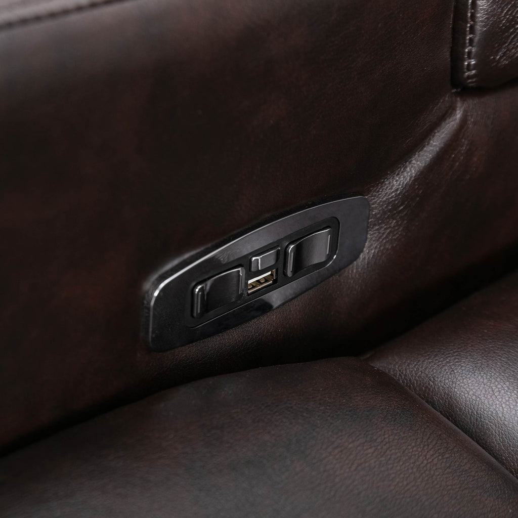 Power Recliner With Storage Arms, Cupholders, Swivel Tray Table And Cell Phone Stand - Brown