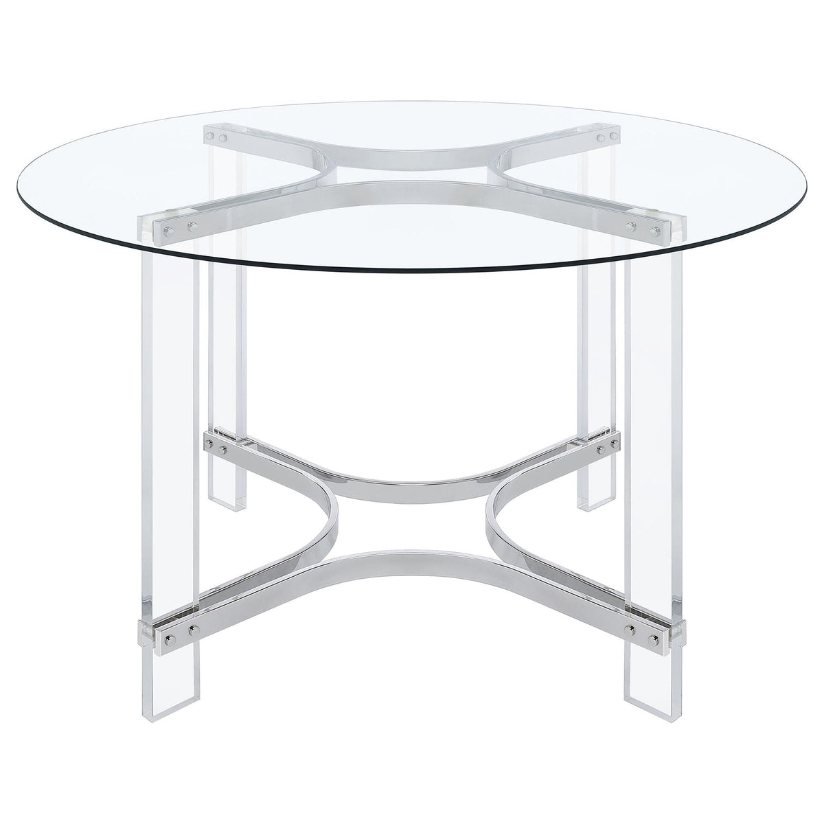 Uptown - 5 Piece Round Dining Set - Chrome