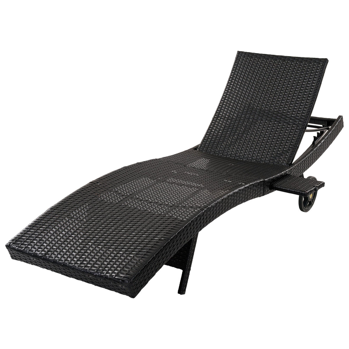 K&K 80'' Patio Wicker Chaise Lounge Chairs Set of 2