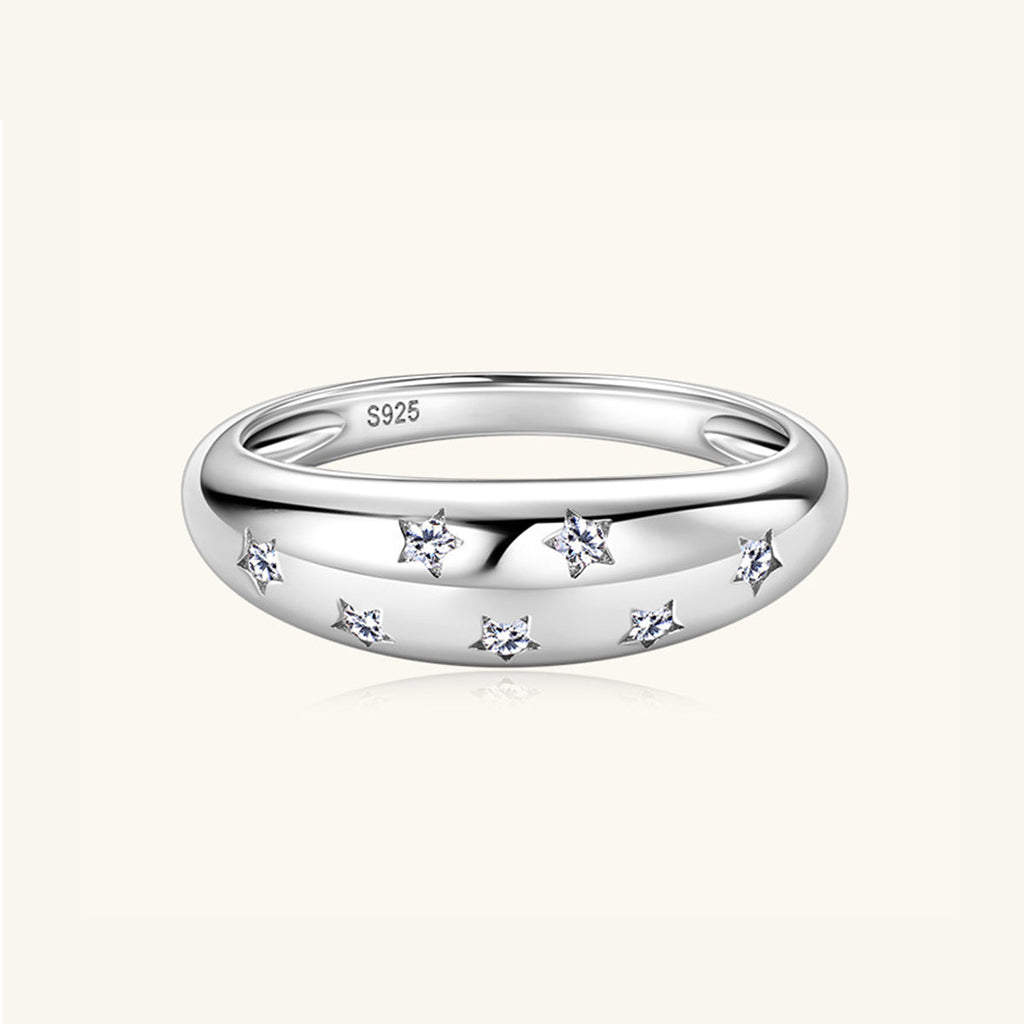 Pure Sterling Silver Inlaid Sparkala™ Star Ring