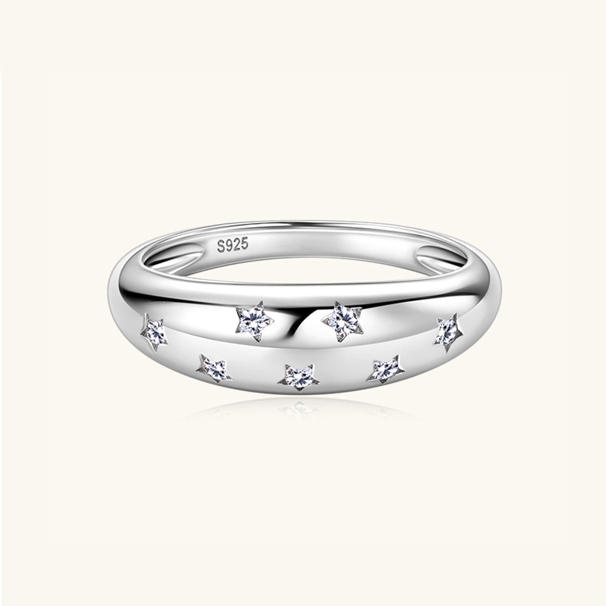 Pure Sterling Silver Inlaid Sparkala™ Star Ring