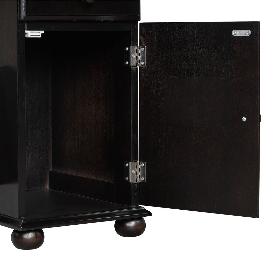 Vintage Flip Top Side Table With USB Ports