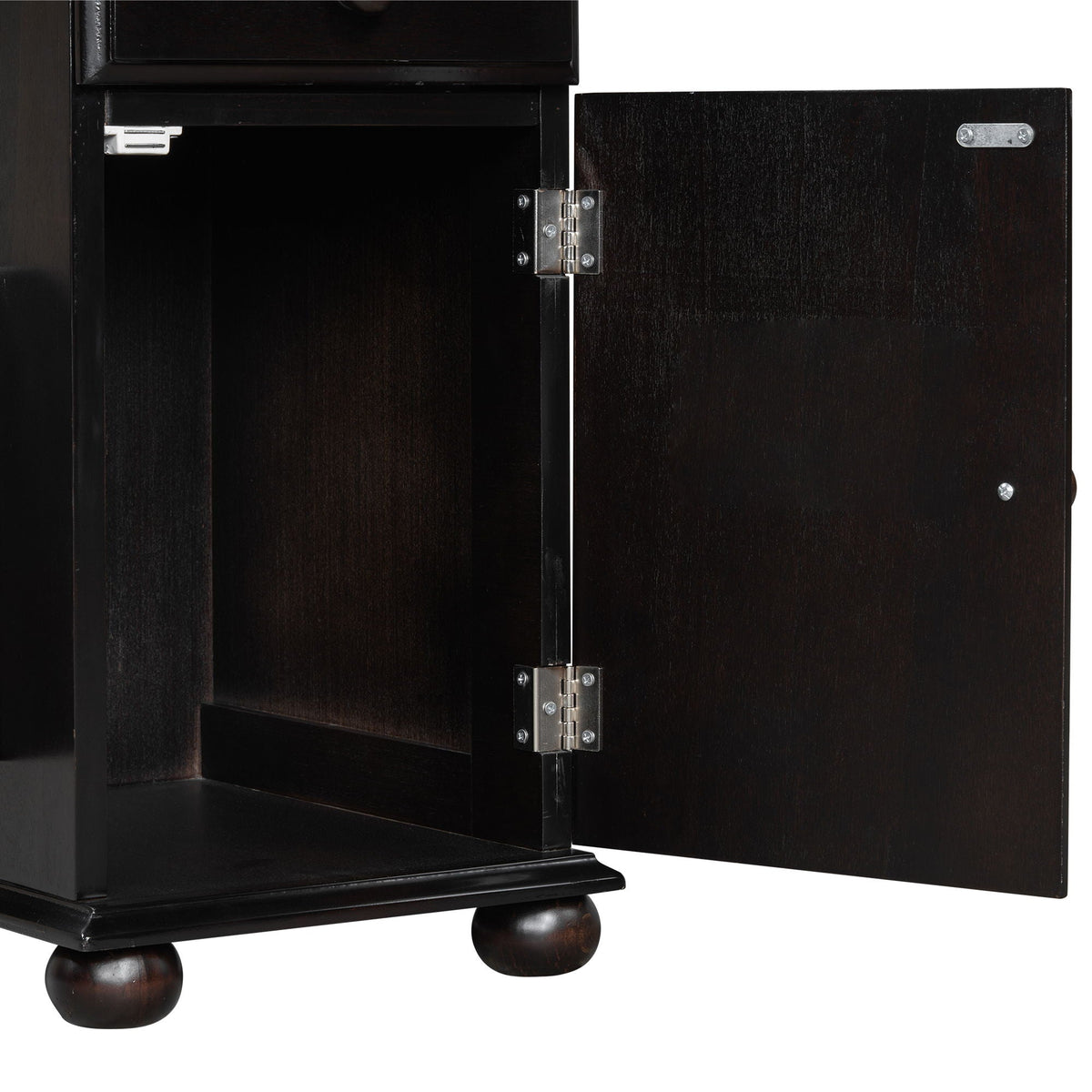 Vintage Flip Top Side Table With USB Ports