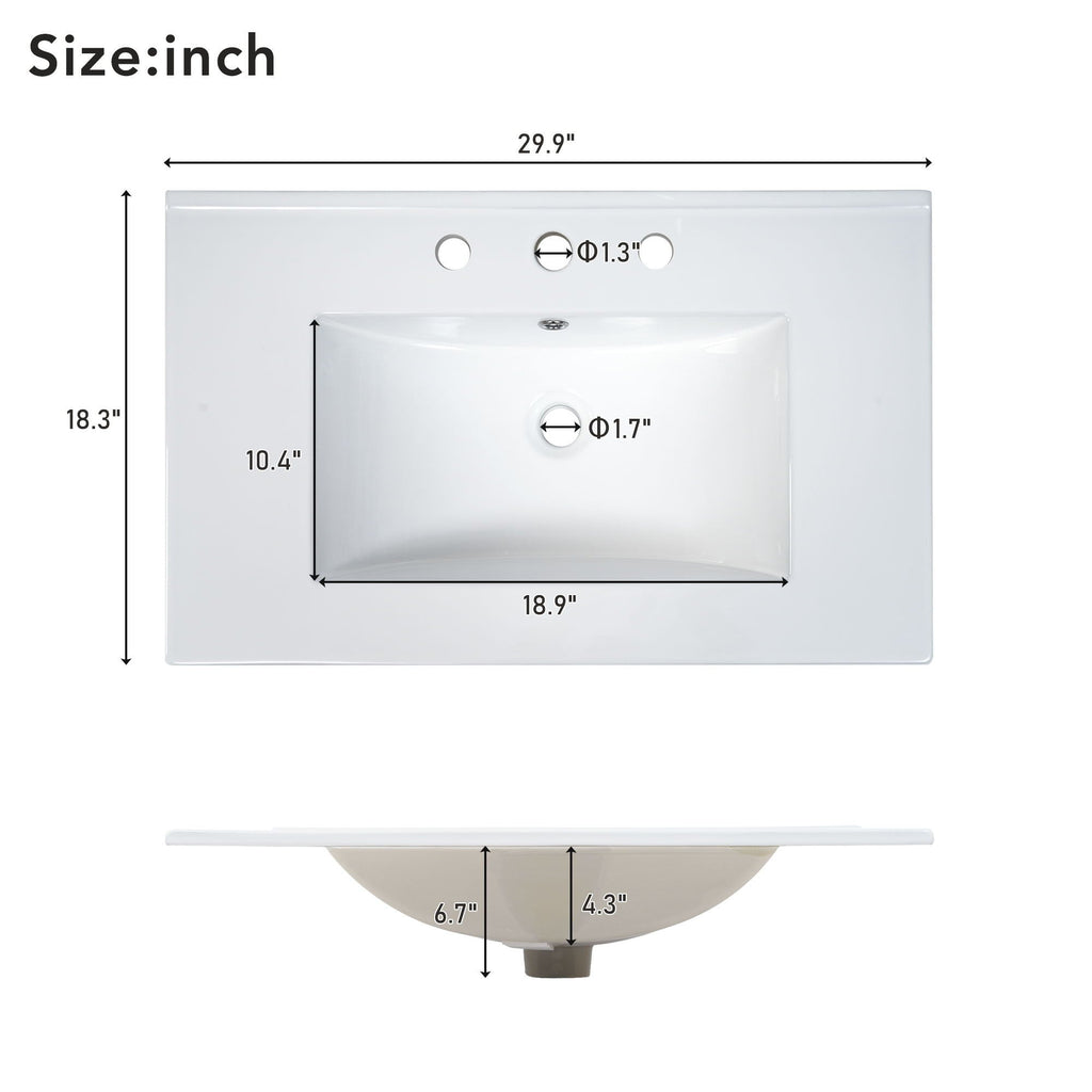 Traditional Bathroom Vanity With Ceramic Sink