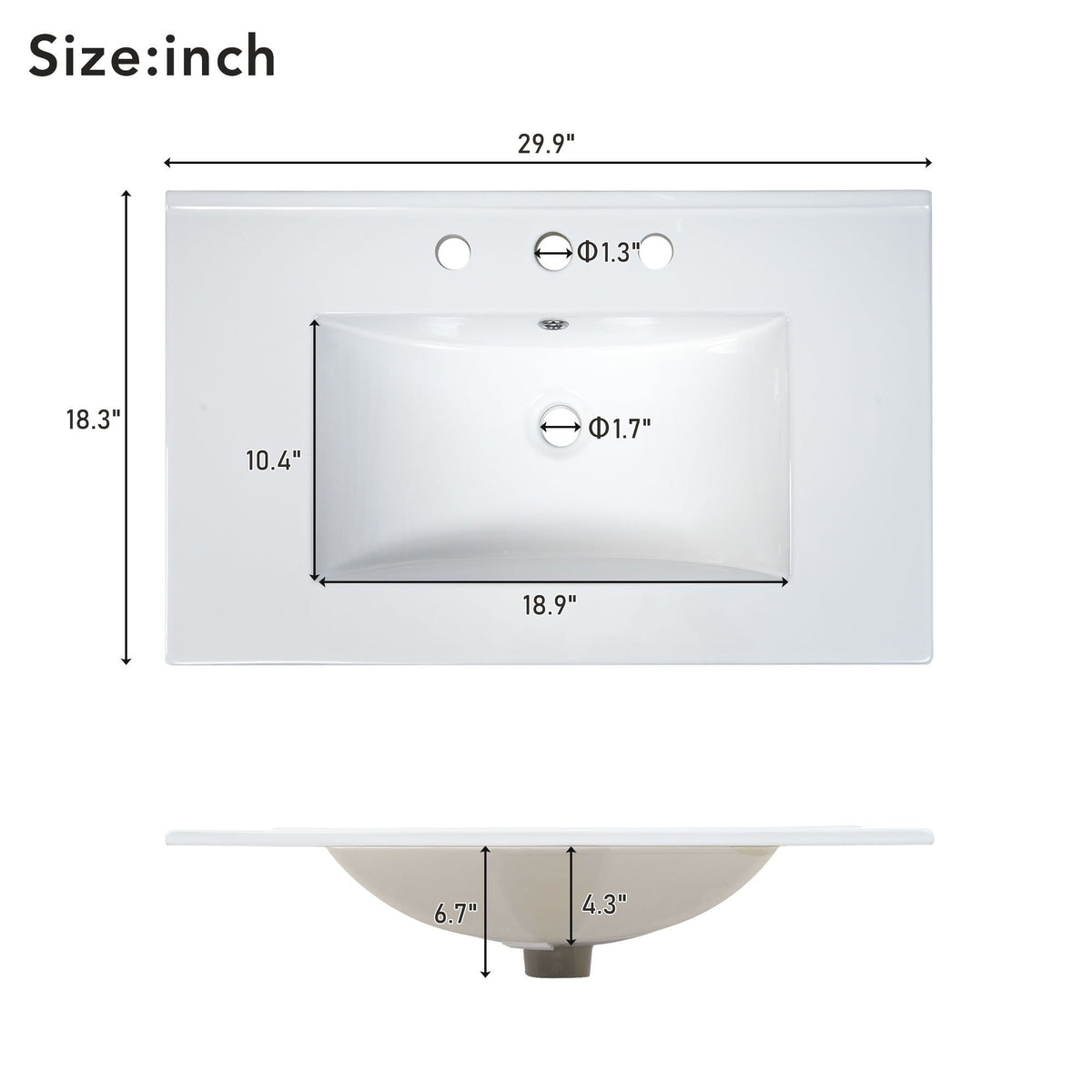 Traditional Bathroom Vanity With Ceramic Sink