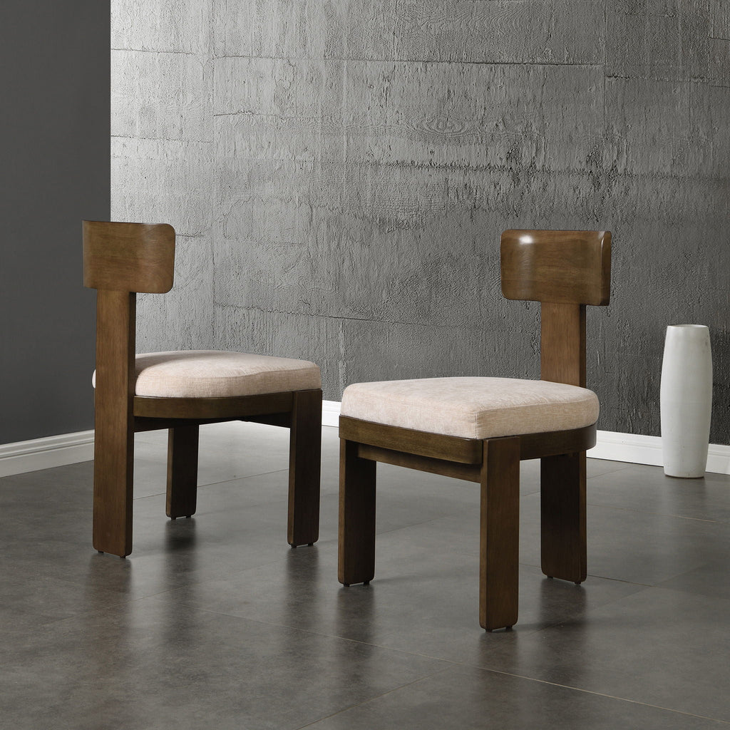 Upholstered Dining Fabric Side Chairs (Set of 2)