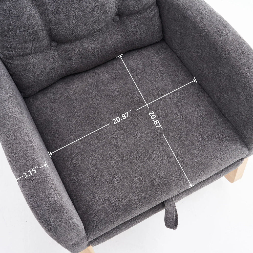 Accent Rocking Chair With Footrest, High Back