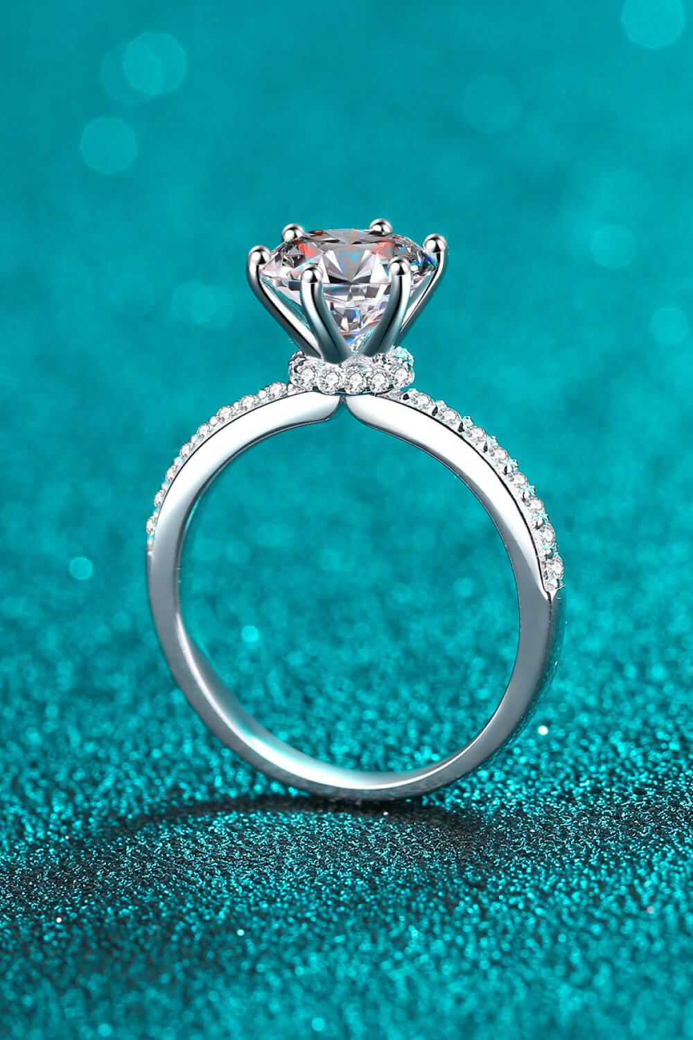 Rhodium Over Pure Sterling Silver 2 Carat Brilliant Round Cut Sparkala™ Ring