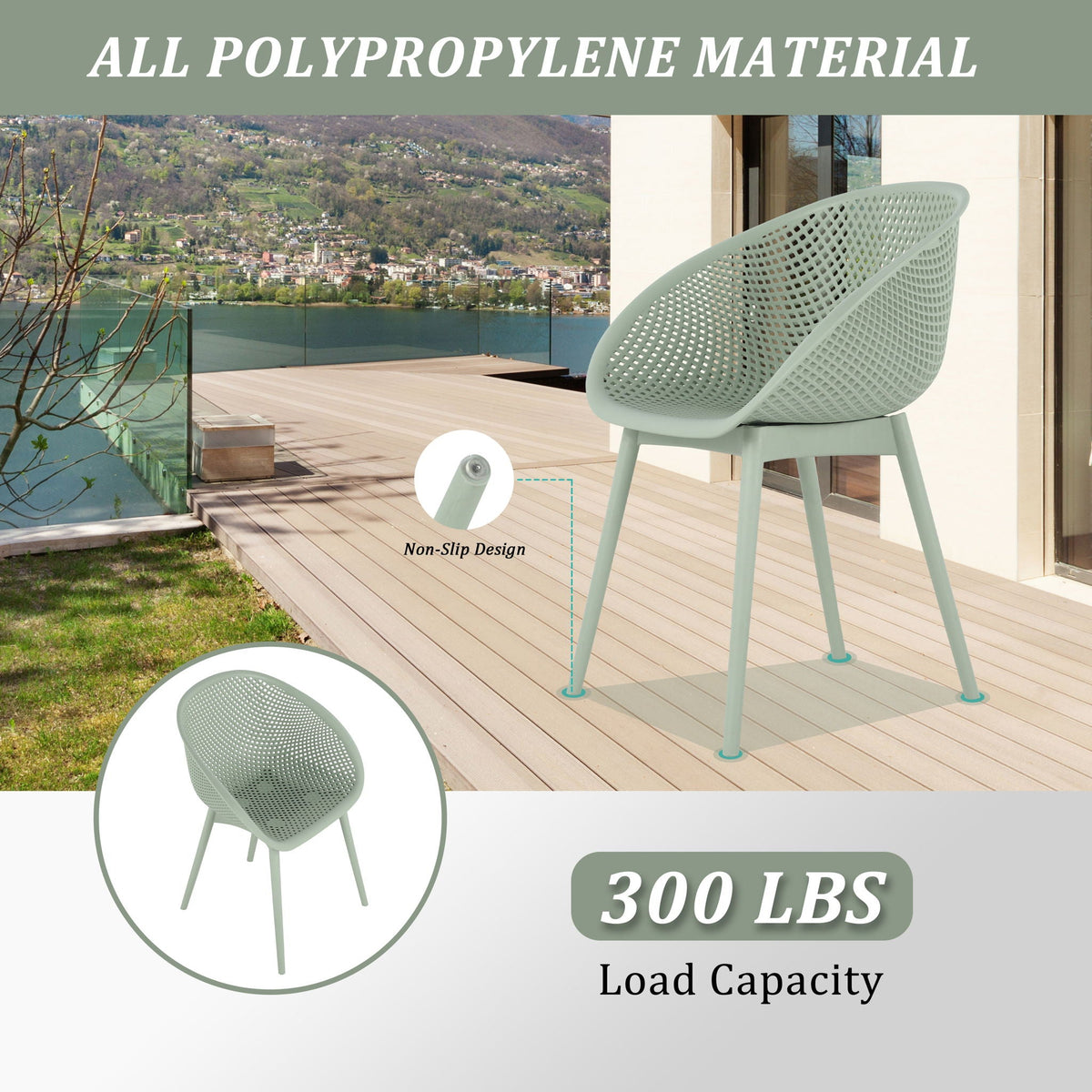 Modern Lounge Chair Set With Round Table