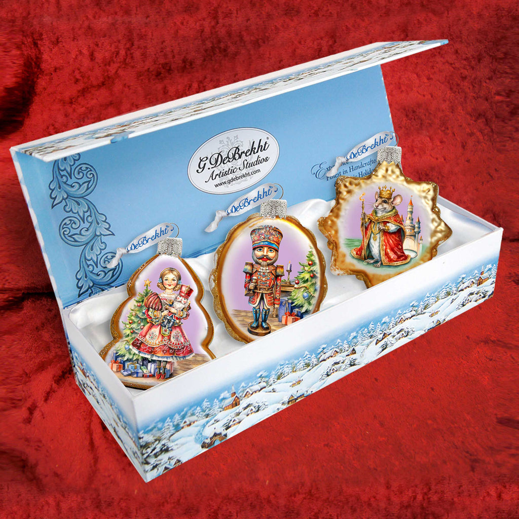 Nutcracker Mercury Glass Ornaments Set of 3 by G. Debrekht - Christmas Decor - 770149S3