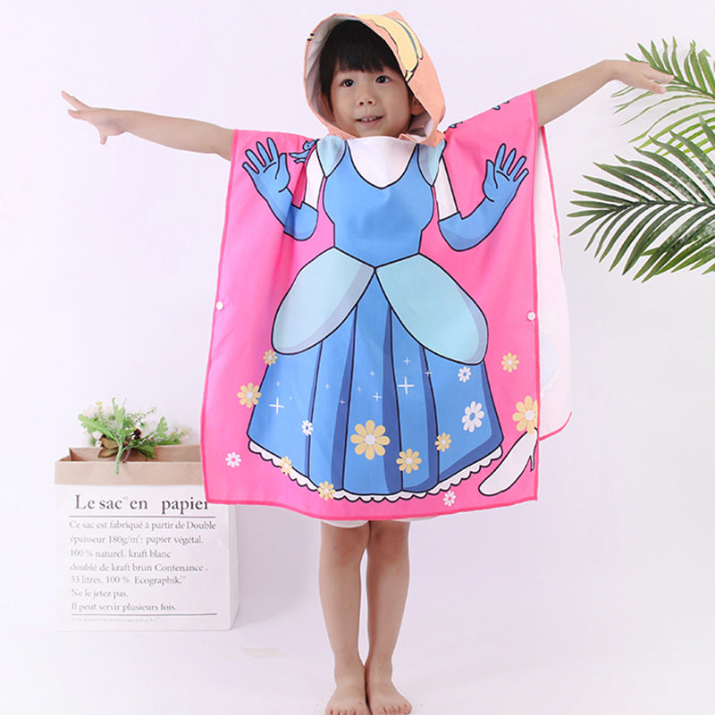 Microfiber Children's Cloak Double-sided Velvet Quick-drying Beach Towel