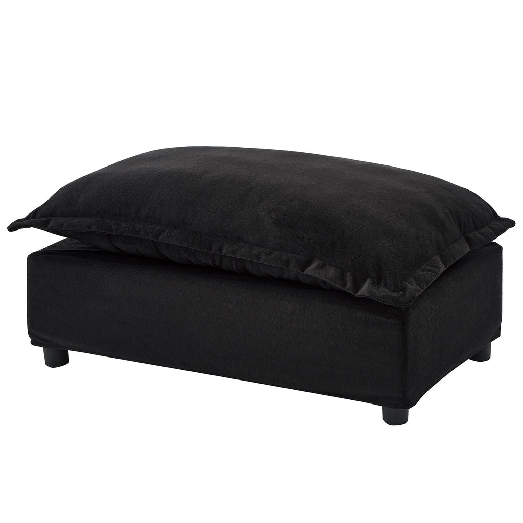 Modern Cozy Upholstered Armchair Sofa With Movable Ottoman