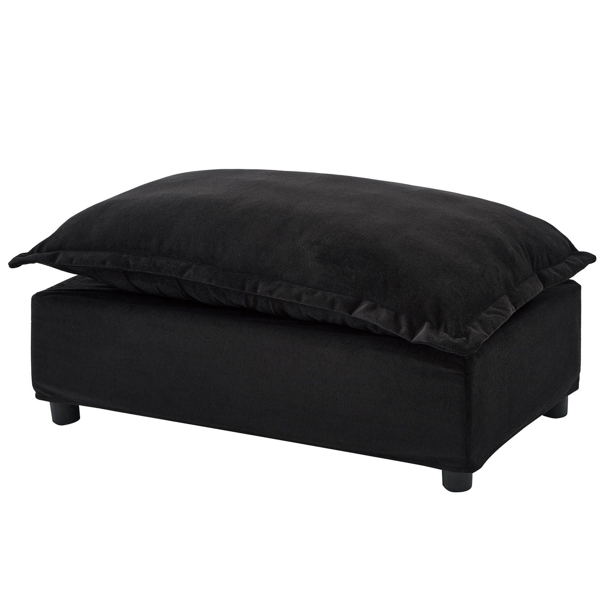Modern Cozy Upholstered Armchair Sofa With Movable Ottoman