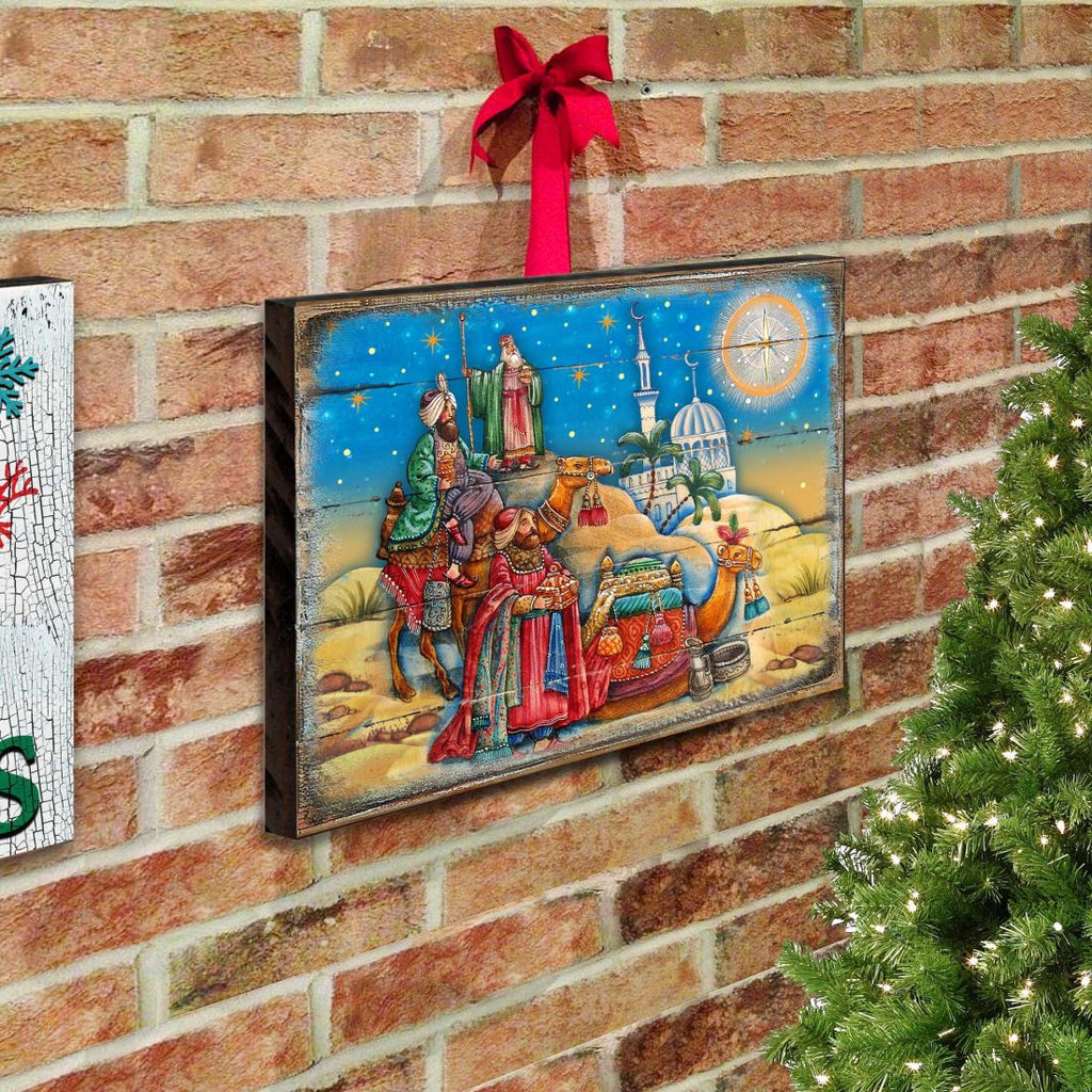 Three Kings Nativity Wooden Wall Art by G. DeBrekht - Nativity Holiday Decor - 8173853B