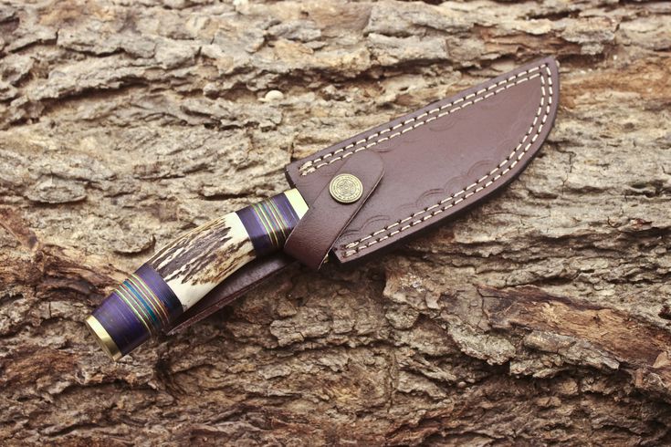 Custom Handmade 1095 Forged Steel Hunting Knife with Antler Horn & Exotic Wood Handle – 11" | KBS Knives