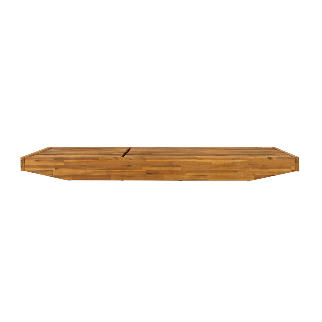 Modern Acacia Wood Outdoor Chaise Lounge