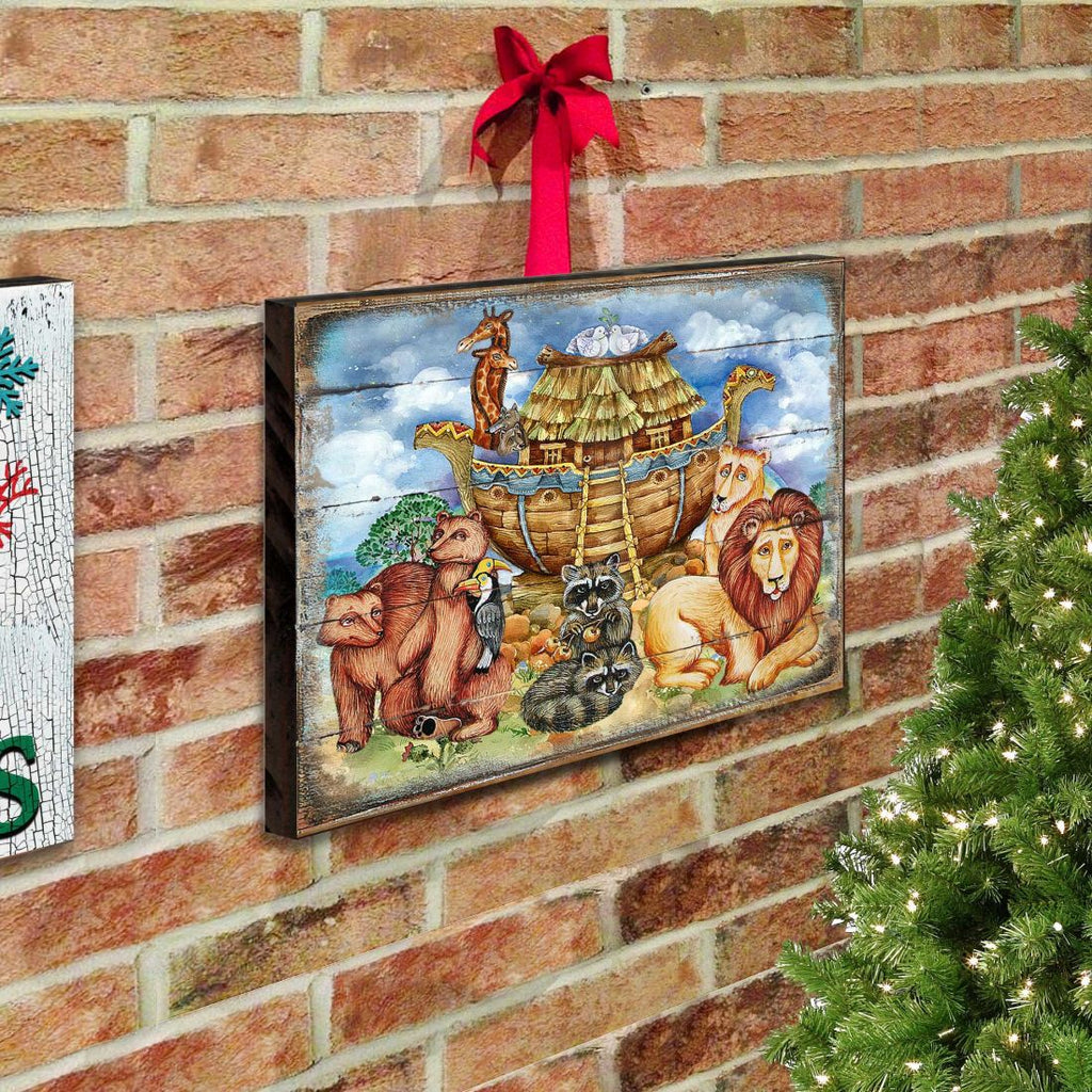 Noah's Ark Wooden Wall Art by G. DeBrekht - Nativity Holiday Decor - 8173521B