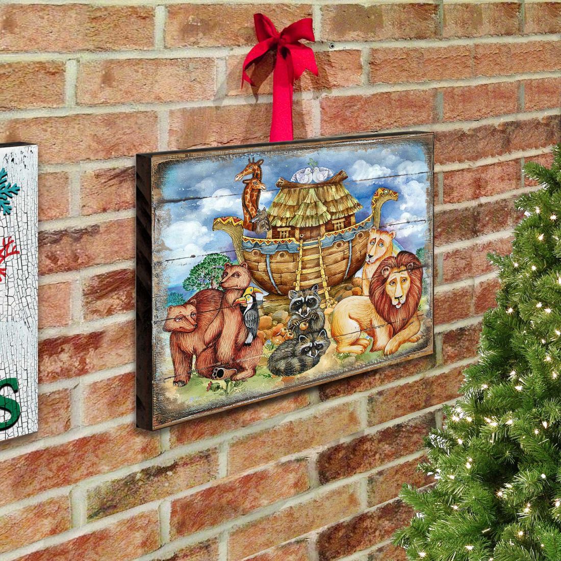 Noah's Ark Wooden Wall Art by G. DeBrekht - Nativity Holiday Decor - 8173521B