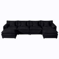 Modern Comfy Deep Seat Modular Sectional Sofa Cloud Couch With Ottoman