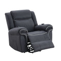 Domana - Polished Microfiber Power Nirion Recliner With Lift Heating Massage Chair - Dark Blue