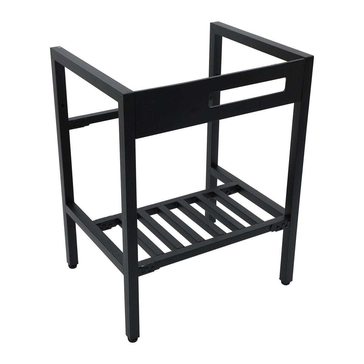 Console Sink With Legs, 24" X 18", Durable Porcela With Frame - White / Black