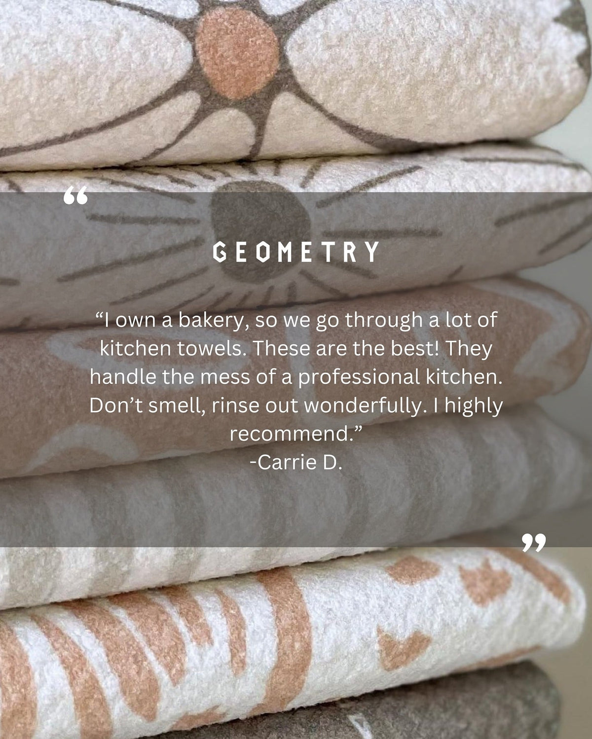 Butchers Meat Gingham Geometry Tea Towel