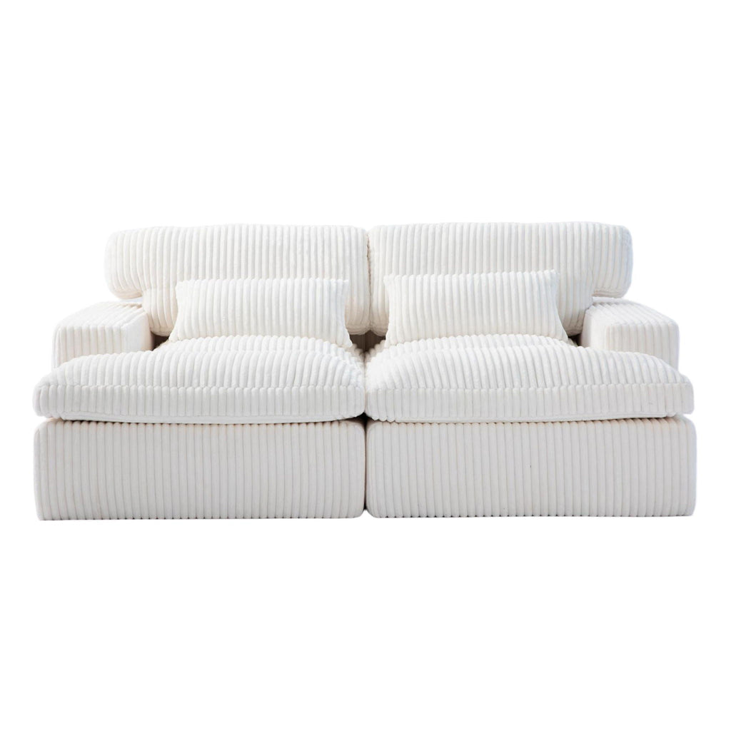 Double Chaise Lounge Chair, Oversized Upholstered Sleeper Cloud Couch