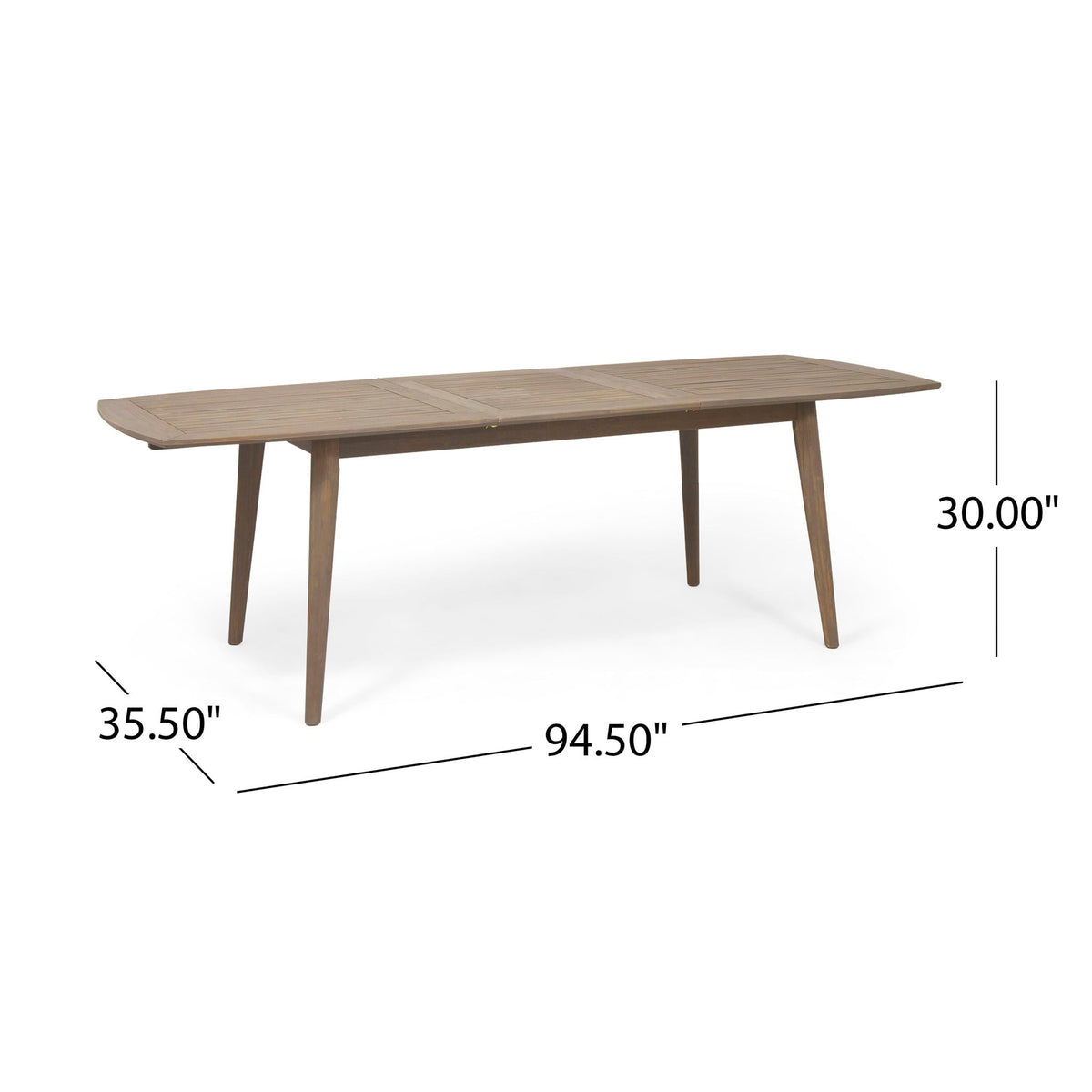 Modern Outdoor Dining Set With Expandable Acacia Wood Table