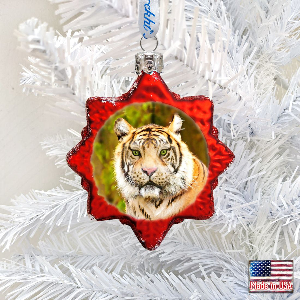 Tiger Safari Mercury Glass Ornament by G. DeBrekht - Wildlife Holiday Decor - 771032