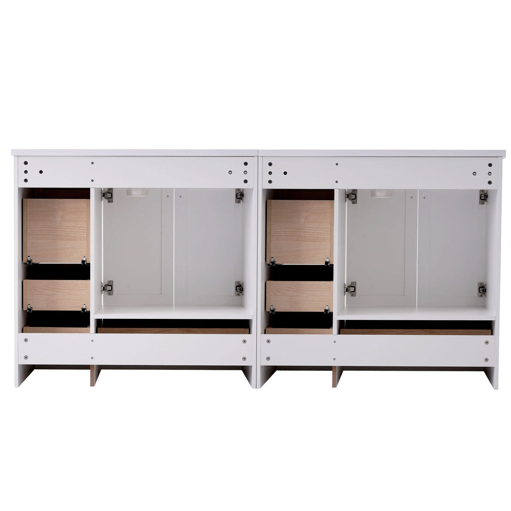 Shaker Free Standing Bathroom Vanity Cabinet & Sink, Soft Close Drawers, Soft Close Doors