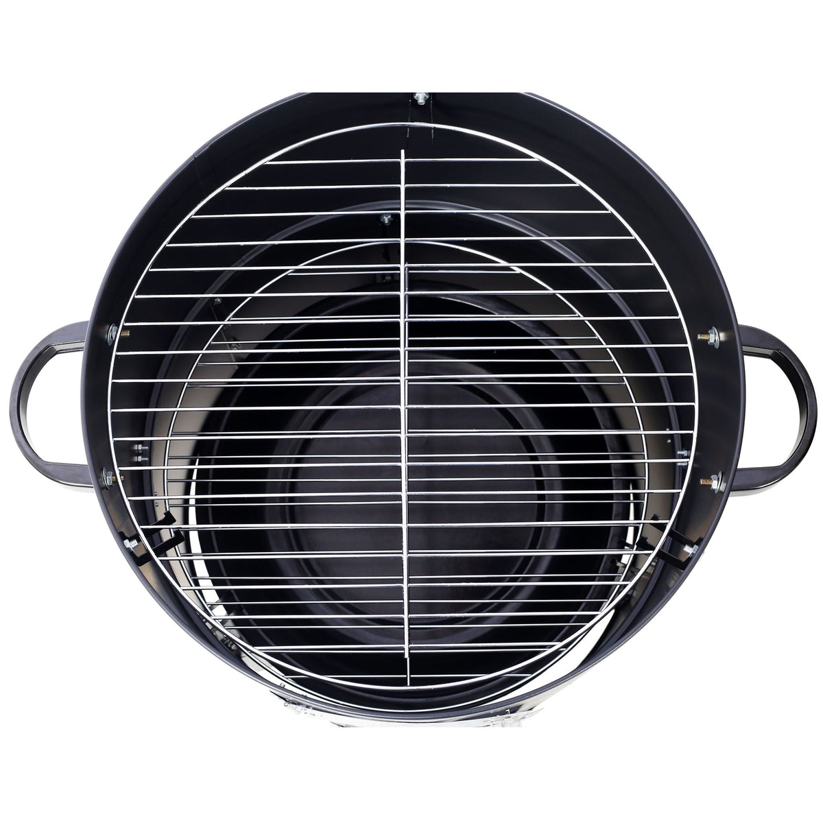 Heavy Duty Round Bbq Grill 17" Steel Charcoal Smoker For Outdoor Cooking - Black